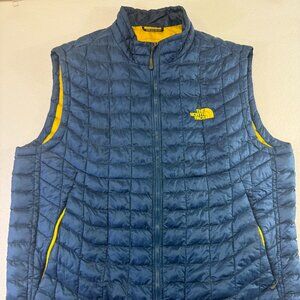 The North Face quilted Blue yellow Puffer vest Mens XL winter ski